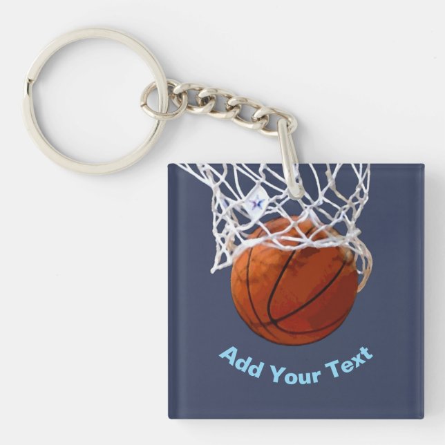 Porte-clefs Basketball Your Name Text Message Slogan Custom (Devant)
