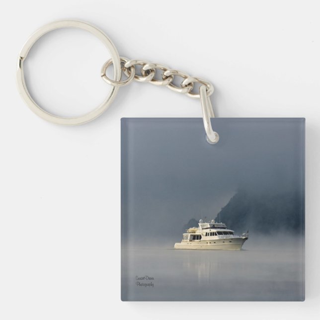Porte-clefs Bateau à Foggy Morning (Devant)