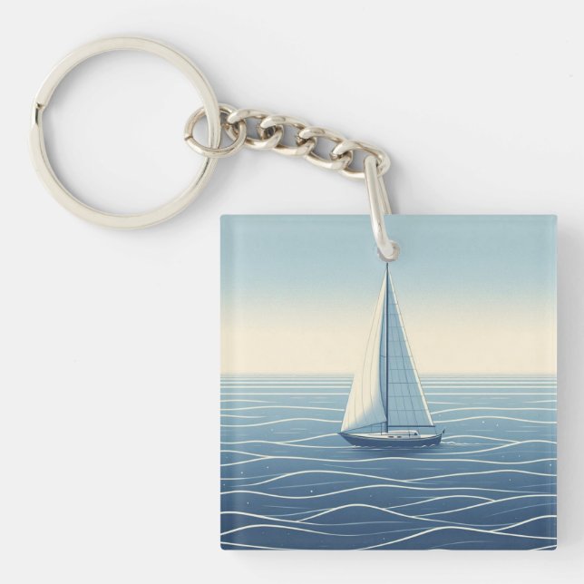 Porte-clefs Bateau à voile en haute mer (Devant)