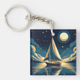 Porte-clefs Bateau à voile la nuit