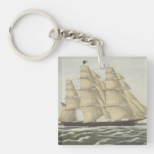 Porte-clefs Bateau de tondeuse, nuage volant (Devant)