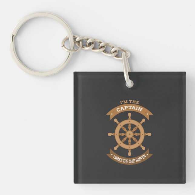 Porte-clefs Bateau - Je suis le Capitaine (Devant)