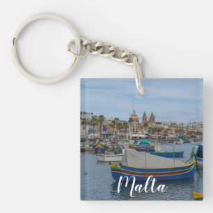 Porte-clefs Bateaux de pêche traditionnels colorés à Malte