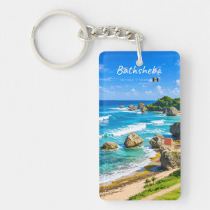 Porte-clefs Bathsheba, Barbade - Côte de plage tropicale élanc