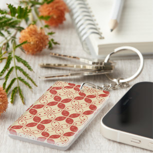 Porte-clefs Batik Kawung, motif indonésien, javanais, ethnique
