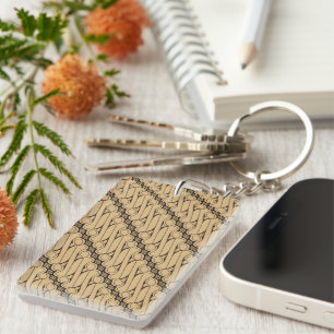 Porte-clefs Batik Parang, motif indonésien, javanais, ethnique