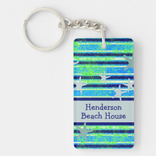 Porte-clefs Batik Stripes Beach House Porte - clé acrylique