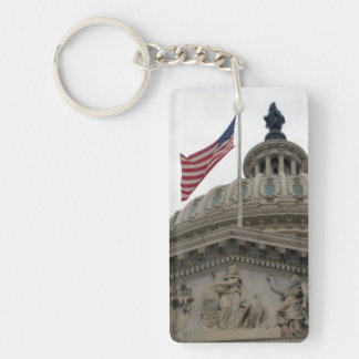 Porte-clefs Bâtiment de capitol des USA avec le drapeau