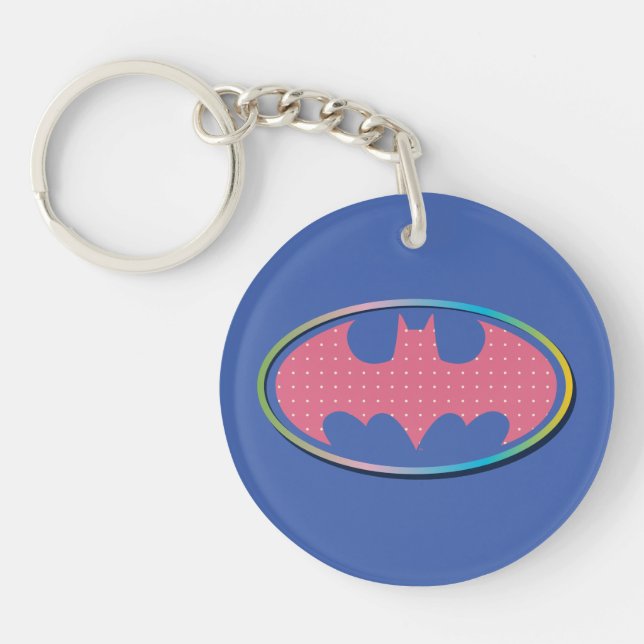 Porte-clefs Batman | Logo Pink Polka Dot (Devant)