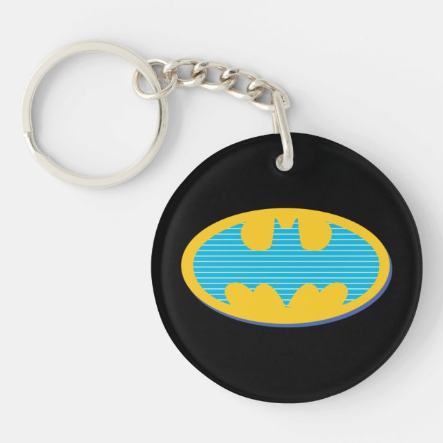 Porte-clefs Batman | Symbole Cyan Stripes (Devant)