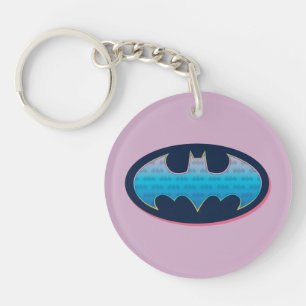 Porte-clefs Batman   Symbole rose et bleu