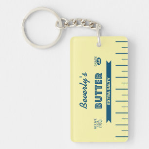 Porte-clefs Bâton de beurre personnalisé en acrylique drôle et