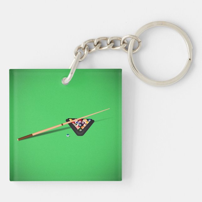 Porte-clefs Bâton et balles de la table de billard (Dos)