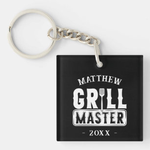 Porte-clefs BBQ Grill Master Personnalisé Meilleur papa Père