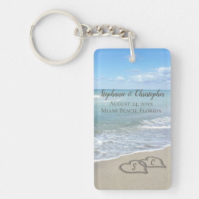 Porte-clefs Beach Wedding Hearts (Devant)