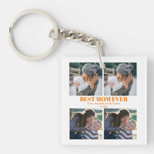 Porte-clefs Beat Mom Ever Custom 4 photo Collage Porte - clé