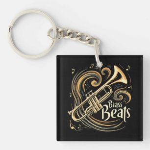 Porte-clefs Beats en laiton Trumpet Player Groove