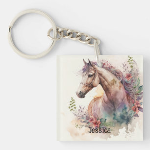 Porte-clefs Beau Amoureux des animaux d'aquarelle