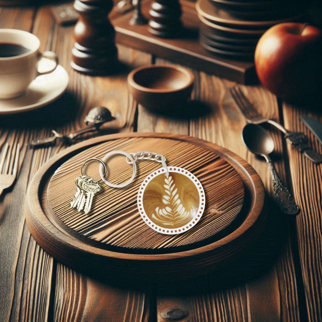 Porte-clefs Beau Arbre à feuilles florales en latte (Créateur téléchargé)