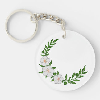Porte-clefs Beau Croissant de Couronne de fleurs blanches