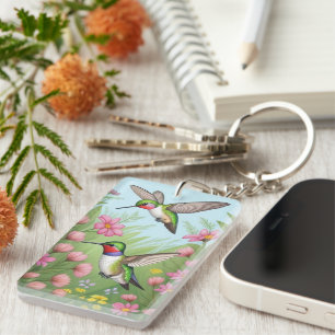 Porte-clefs Beau Humminbirds volants
