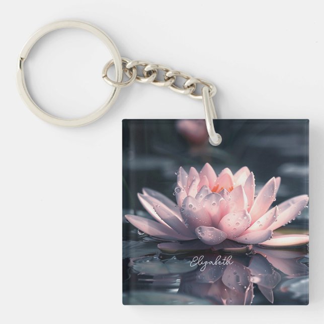 Porte-clefs Beau lac Lotus (Devant)
