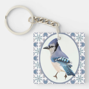 Porte-clefs Beau oiseau bleu Jay