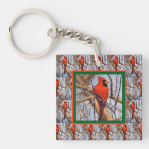 Porte-clefs Beau oiseau cardinal de l'Homme Rouge
