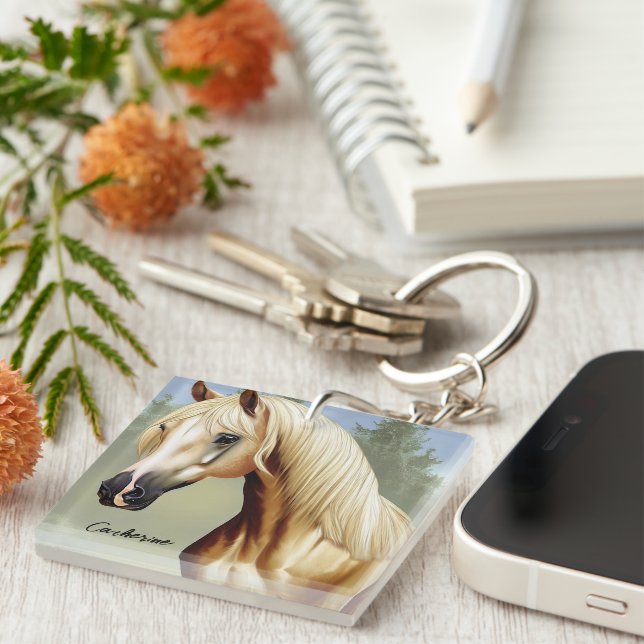 Porte-clefs Beau Palomino Horse (Devant Droit)