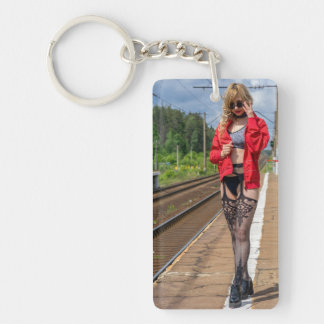 Porte-clefs Beau Porte - clé photo modèle de lingerie