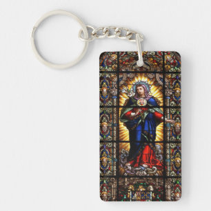 Porte-clefs Beau Sacré Coeur Religieux de Vierge Marie