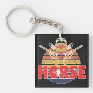 Porte-clefs Beauté et grâce des chevaux Vintage équestre