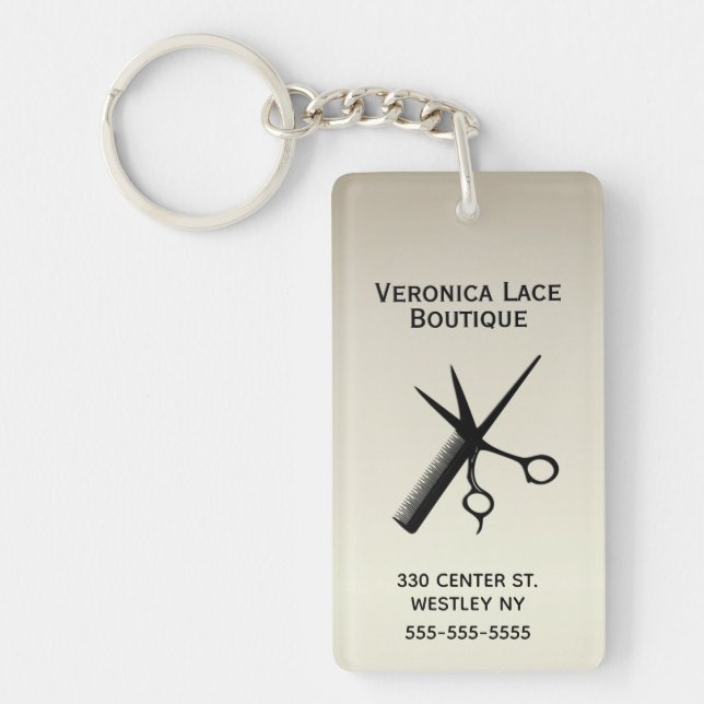 Porte-clefs Beautician Design Antique Or  (Devant)
