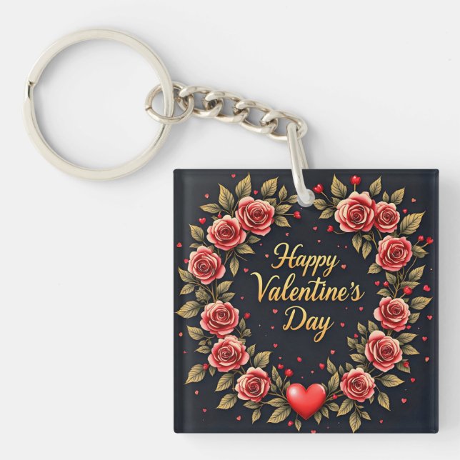 Porte-clefs Beautiful Luxury Floral Love Modern Collection (Devant)