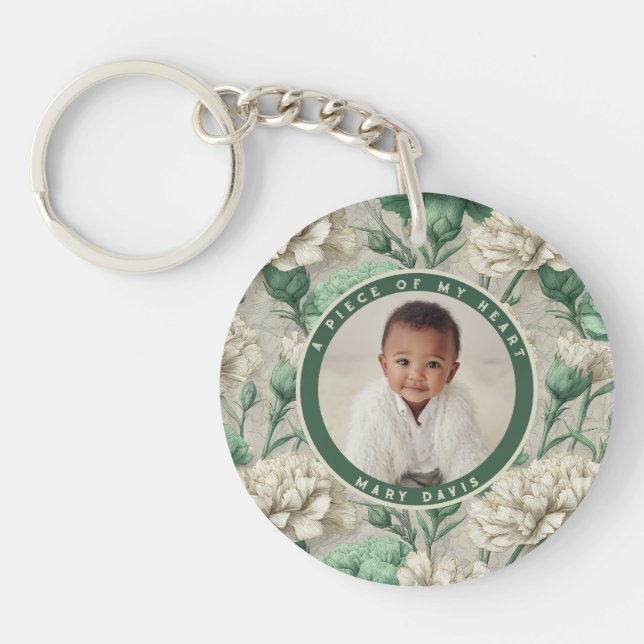 Porte-clefs Beaux Cadeaux Pour Couples Fleur De Carnation (Devant)