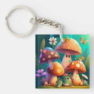 Porte-clefs Beaux champignons mignons