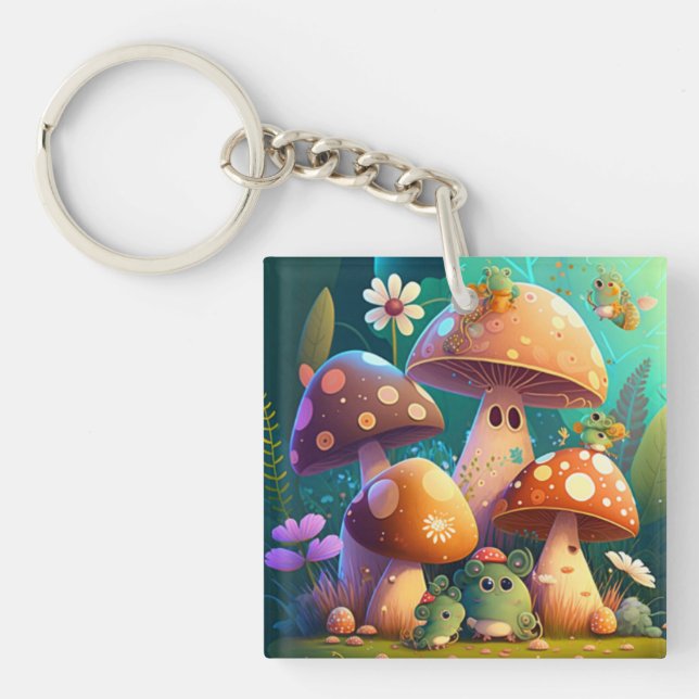 Porte-clefs Beaux champignons mignons (Devant)