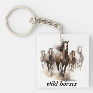 Porte-clefs beaux chevaux sauvages