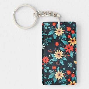 Porte-clefs Beaux motifs floraux de fleurs