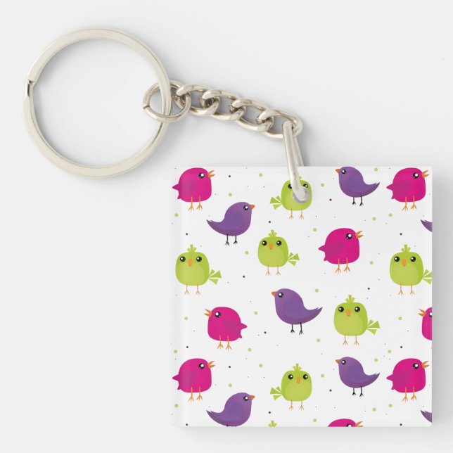 Porte-clefs Beaux oiseaux motif (Devant)