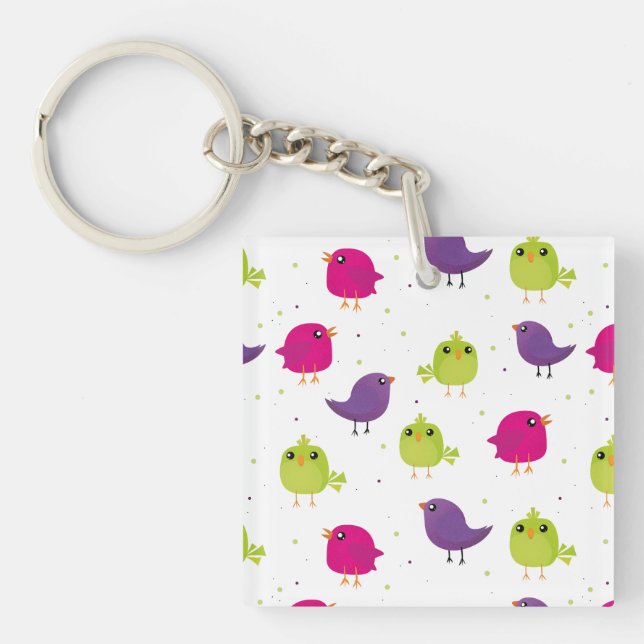 Porte-clefs Beaux oiseaux motif (Devant)