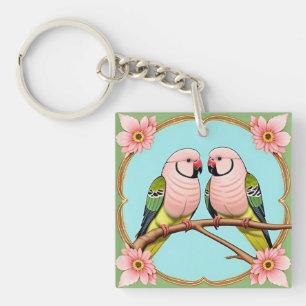 Porte-clefs Beaux perroquets illustratifs ensemble