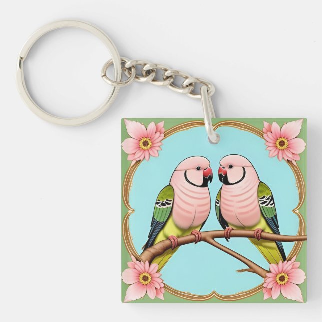 Porte-clefs Beaux perroquets illustratifs ensemble (Devant)