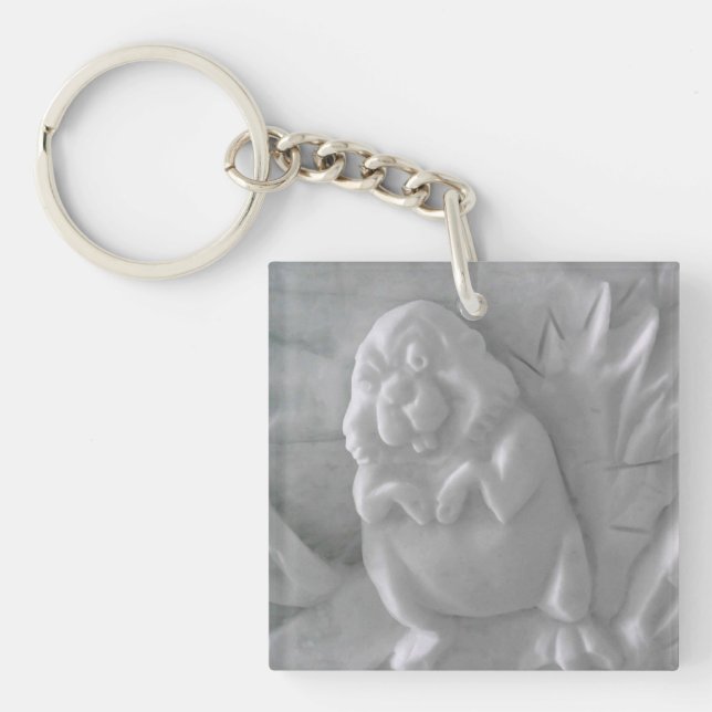 Porte-clefs Beaver Snow Sculpture, Hôtel de glace, Québec (Devant)