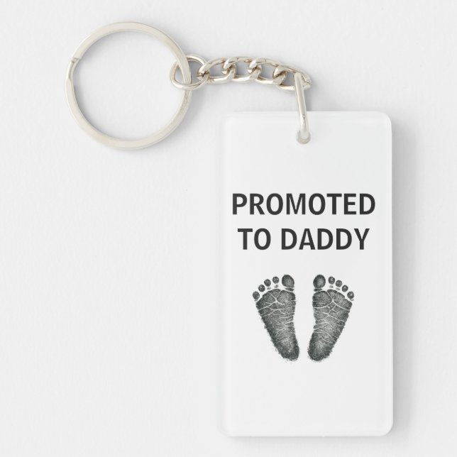Porte-clefs Bébé à Empreinte Encerclée Promu Papa (Devant)