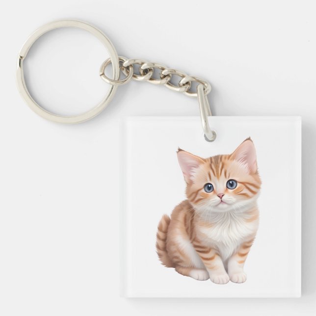 Porte-clefs Bébé Chat Adorable Mignon  (Devant)