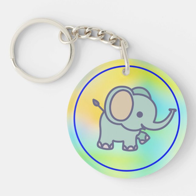 Porte-clefs Bébé éléphant mignon dessin animé-47767 (Devant)