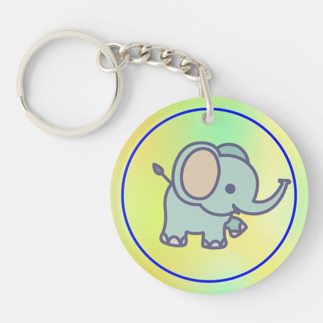 Porte-clefs Bébé éléphant mignon dessin animé-47767 (Devant)