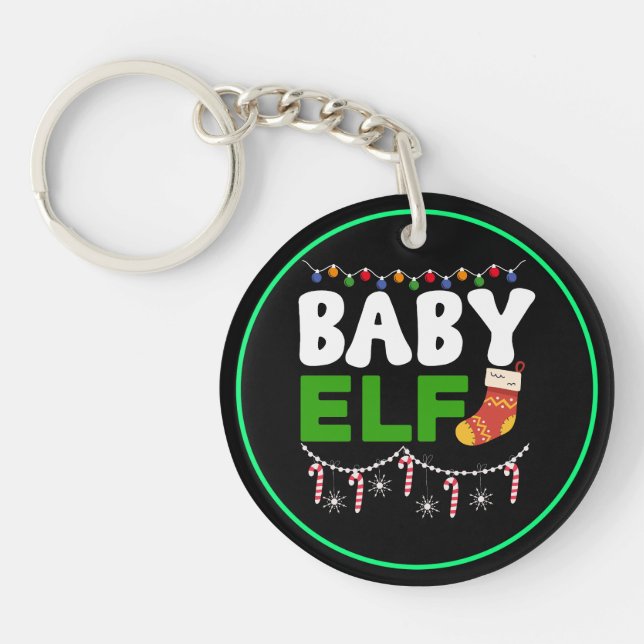 Porte-clefs Bébé Elfe Noël Design de vacances-84608 (Devant)