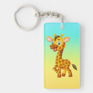 Porte-clefs Bébé girafe mignon souriant dessin animé-35280